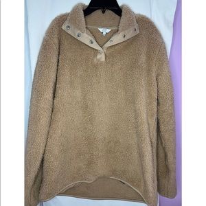 Crown & Ivy Quarter Button Sherpa Fleece
